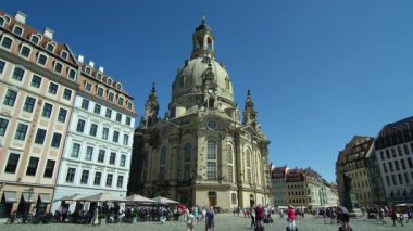 Dresden Frauenkirche (kelimenin tam anlamıyla kilise Our Lady) bir Lutheran Kilisesi, Dresden, Saxoni Anhalt, Almanya, Avrupa, Ağustos 2017