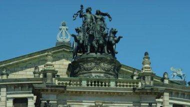 Semperoper, opera binası Saechsische Staatsoper Dresden (Sakson Devlet Opera), konser salonu, Dresden. Saxony, Almanya., Temmuz 2017