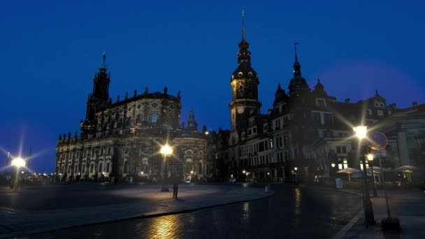 Royal Court Hofkirche Saksonya Dresden Almanya Temmuz 2017 Katolik Kilisesi — Stok video