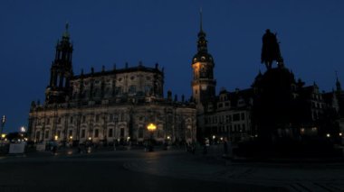 Royal Court (Hofkirche) Saksonya Dresden, Almanya, Temmuz 2017 Katolik Kilisesi