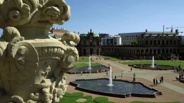 Ünlü Zwinger palace Dresden, Saxrony, Almanya, Temmuz 2017