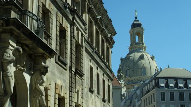 Drážďanské Frauenkirche Doslova Kostel Panny Marie Luteránské Církve Drážďany Saxoni — Stock video