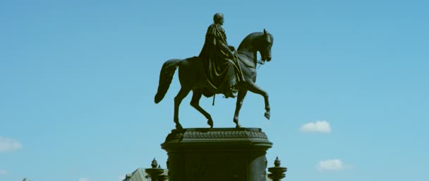 Denkmal Für König Johann Von Sachsen Juli 2017 — Stockvideo