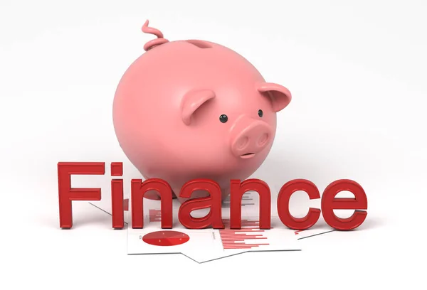 Finanzas Piggy Bank Concepto Render — Foto de Stock