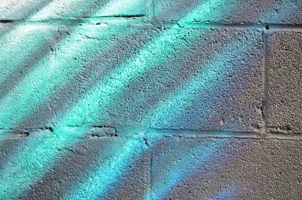 Schlackenblock Wandspray Blautönen Lackiert — Stockfoto