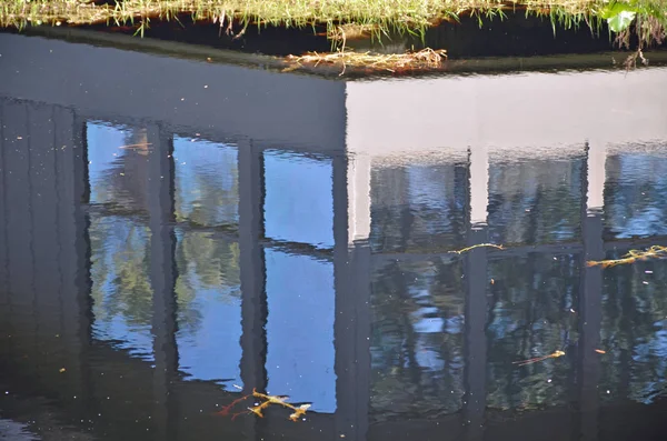 Windows Create Reflection Nearby Canal — Stock Photo, Image