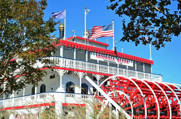 The Georgia Queen riverboat docked in Savannah Georgia