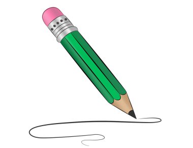 kalem çizer bir eğri çizgi, vektör görüntü