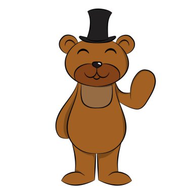  çizgi film vektör ayı ve şapka 