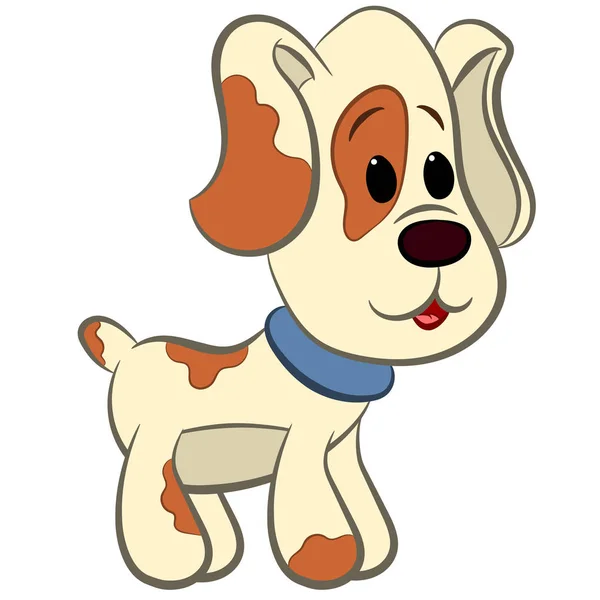 Cartoon Pup Hond Vriend Vectorillustratie Geïsoleerd Witte Achtergrond — Stockvector