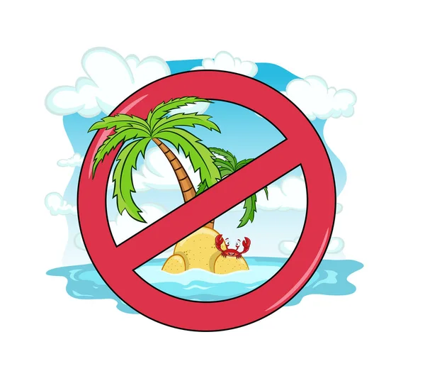 Rest Beach Prohibited Connection Pandemic Coronaviros Covid Vector Isolated White — Stock Vector