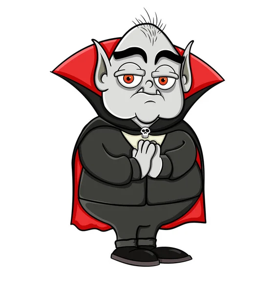 Desenhos Animados Gordos Velhos Vampiros Dracula Ilustração Vetor Estoque Isolado — Vetor de Stock