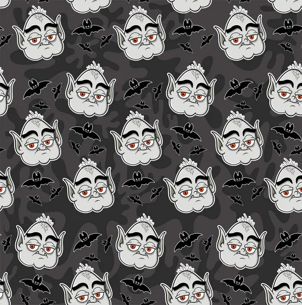 Απρόσκοπτη Μοτίβο Κινούμενα Σχέδια Βαμπίρ Δράκουλα Και Νυχτερίδες Διανυσματική Απεικόνιση — Διανυσματικό Αρχείο