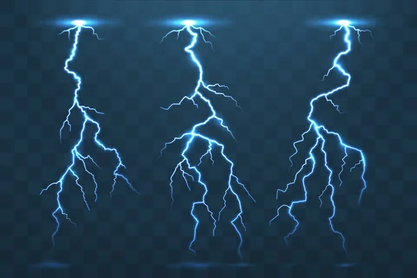 サンダー ボルトと雷、雷雨電気フラッシュ。Ele — ストックベクタ