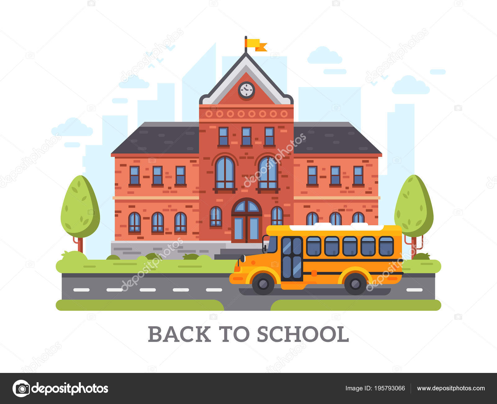 Academy, college, university education building. Back to high school vector illustration Stock Vector Image by ©.com #195793066 Academy, college, university education building. Back to high school vector illustration Stock Vector Image by ©.com #195793066