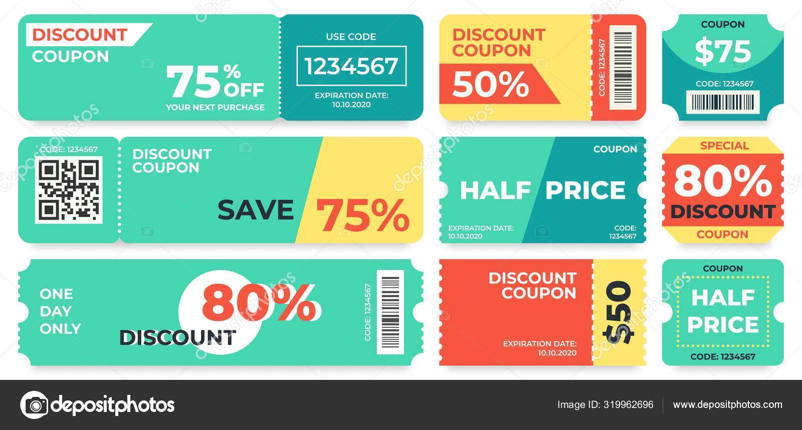 Premium Vector  Coupon mockup with 50 percent off discount