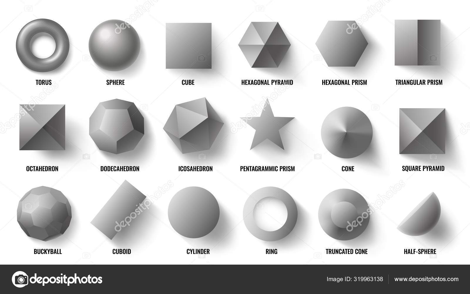 Realistic 3d basic shapes sphere shape Royalty Free Vector