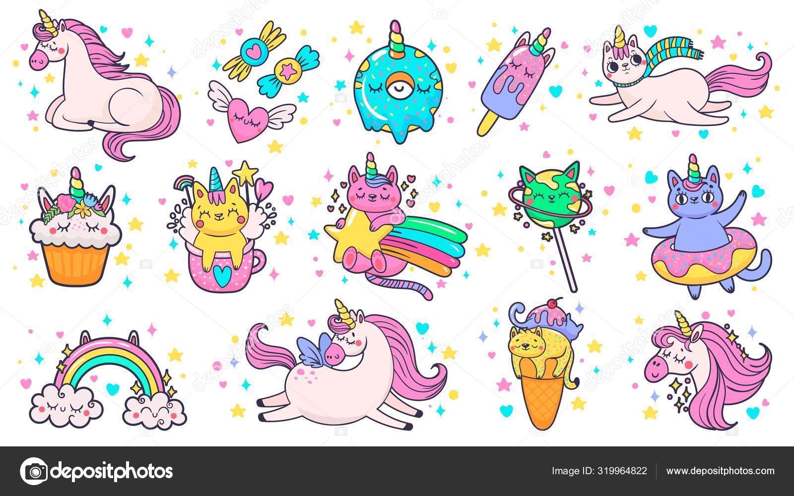 Cute Candy Sticker Illustrations