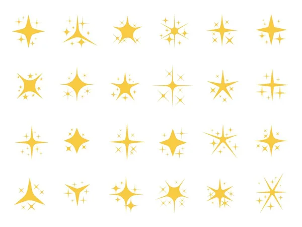 Λαμπερά αστέρια. Λαμπερό σπινθήρες, λαμπερό φως αστέρι και λάμψη στοιχεία διάνυσμα που — Διανυσματικό Αρχείο
