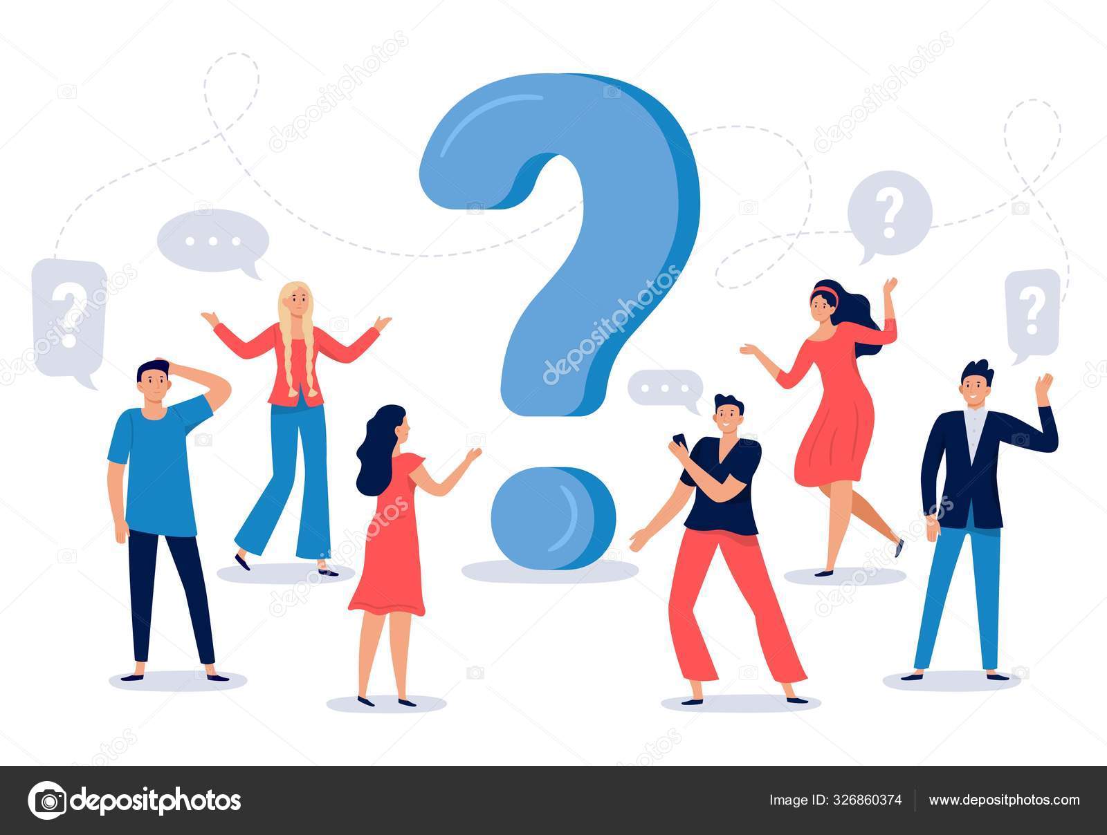 사람들은 질문 한다. 혼란 스러운 사람 이 질문을 하고, 답을 찾고, 벡터 일러스트를 찾습니다. 집단적 인 브레인스토밍, 상호 지원  개념. 공적 인 문제 해결 서비스 스톡 벡터 - ©tartila.stock.gmail.com 326860374, image size:1600x1208
