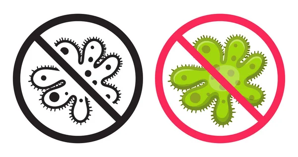 Antibacteriële icoon. Vector pictogrammen ingesteld, ban virus — Stockvector