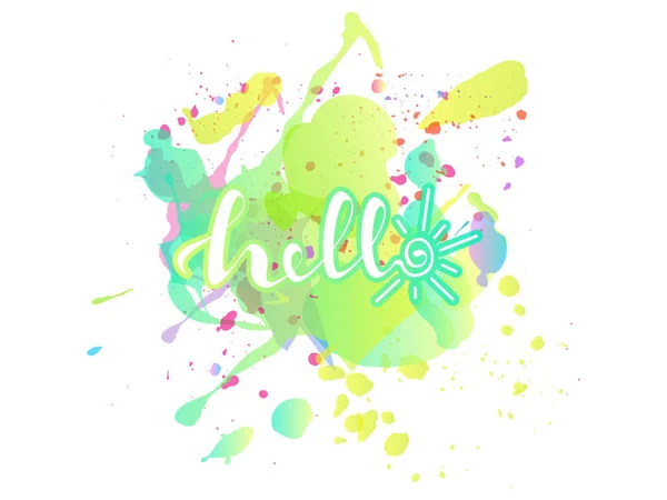 Выплеск краски и выщелачивание "Hello " — стоковый вектор