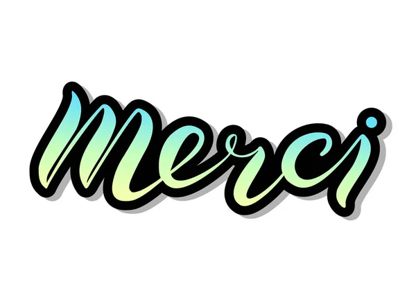 Letras de mano Merci — Vector de stock