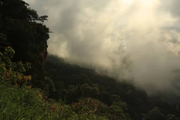 Nebbia sulla scogliera in Thailandia — Foto Stock