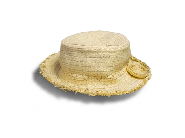 Sombrero Mujer Con Camino Recorte Aislado Sobre Fondo Blanco Con — Foto de Stock