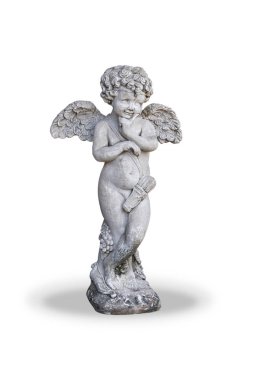 Cupids heykeli, kırpma yolu ile beyaz arkaplanda izole.