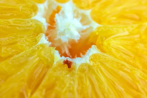 Makro Der Textur Orange Frucht Nahaufnahme Fruchtfleisch Von Orange — Stockfoto