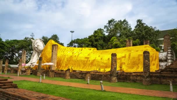 Attraction Touristique Thaïlande Statue Bouddha Est Dans Une Position Inclinable — Video