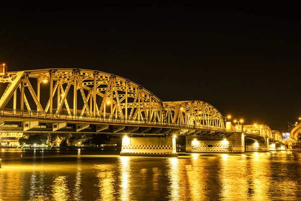 Tráfego Cidade Krung Thep Ponte Noite Krung Thep Ponte Está Imagens De Bancos De Imagens