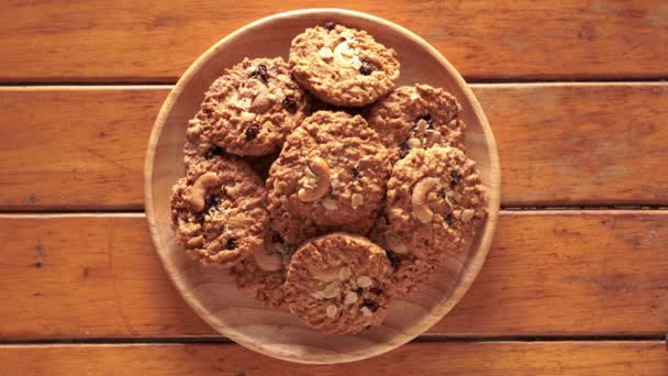 Stop Motion Cookies Plate Disappear One One — Stock Video