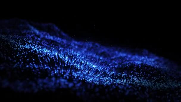 Motion Graphic Glittering Particle Wave Video Introduttivo — Video Stock