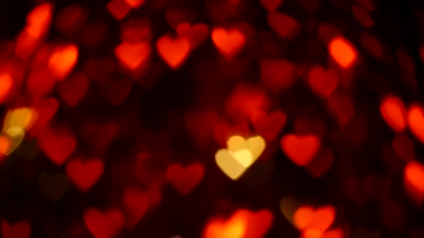 情人节背景 将情人节背景与明亮的心联系在一起 视频图像 心形Bokeh 爱情的概念 — 图库视频影像