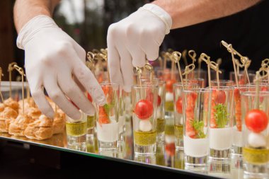 Şef yemek lezzetli kanepeler 