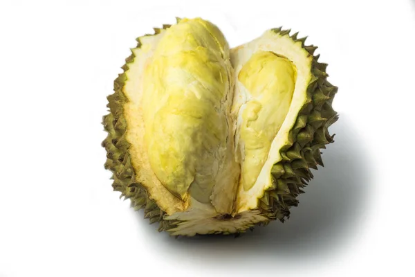 Durian Monthong Fruit Vers Geïsoleerd Witte Achtergrond Clipping Pad Naam — Stockfoto