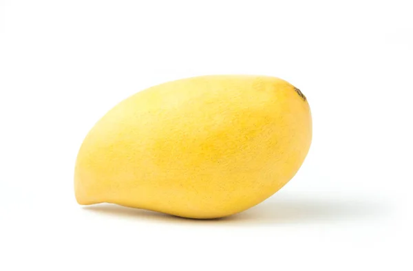 Mango Fruta Fresca Madura Aislado Sobre Fondo Blanco Una Ruta —  Fotos de Stock