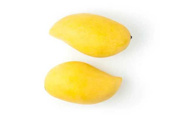 Mango Mogen Färsk Frukt Ovanifrån Isolerade Vit Bakgrund Och Urklippsbana — Stockfoto