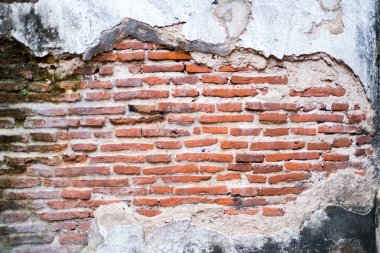 Tuğla duvar arka planlar eski evim. Duvarlar çürümüş evlerin. Klasik ve vintage