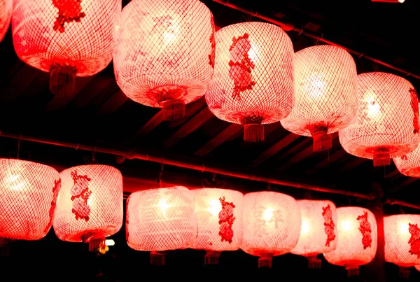 Kinesiska Lampor Röda Kinesisk Kultur Används För Att Dekorera Hemmet — Stockfoto