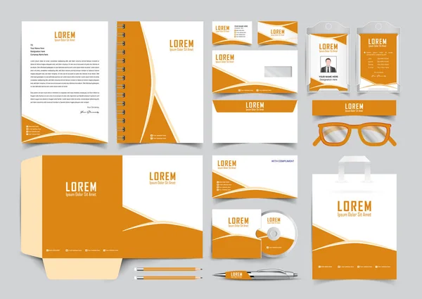 Corporate Business Gouden Branding Briefpapier Identiteit Sjabloon Ontwerp Trendy Briefpapier — Stockvector