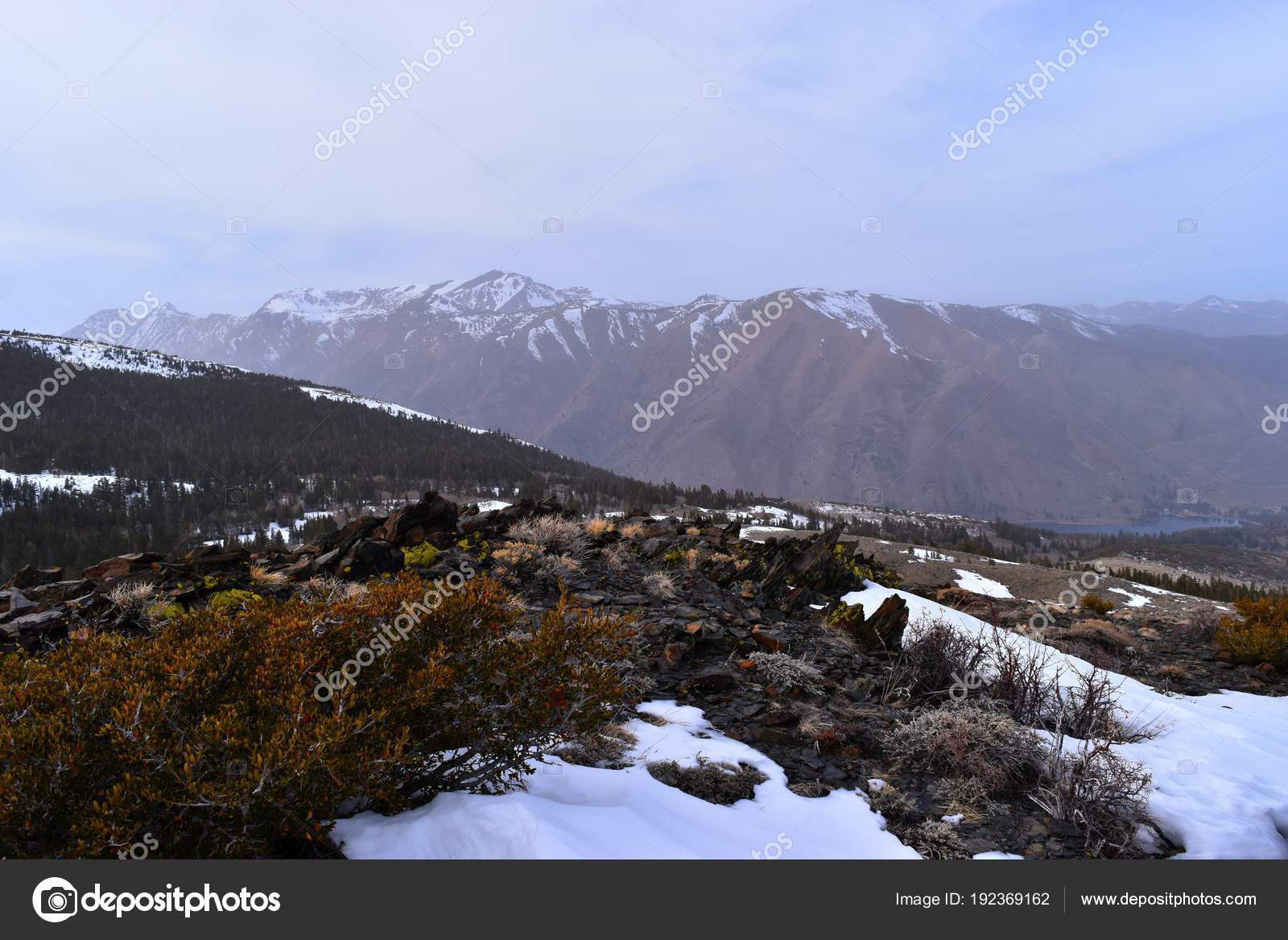 Inyo Californie Février 2018 Une Désert Montagne Scène Hiver