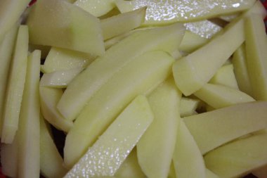 Lezzetli patates kızartılmış ve yemekten sonra hazır