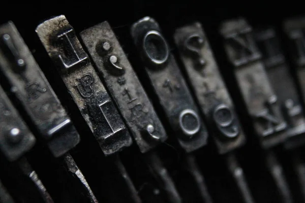 Beautiful Picture Writing Machine Keyboard Macro Effect — Stock Photo, Image