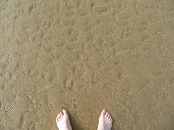 Bella Spiaggia Con Acque Pulite Sabbia Scintillante — Foto Stock