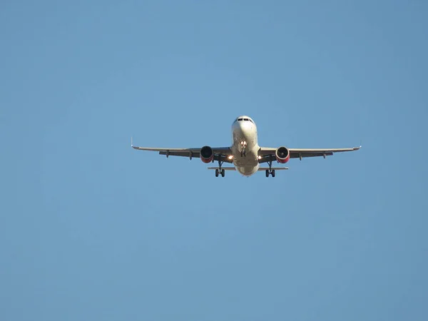 Beautiful Photo Plane Landing Airport Taking Land — Stock Photo, Image