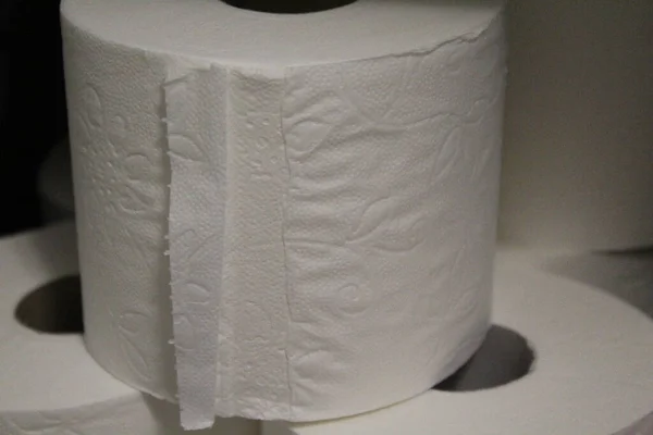 Белая Туалетная Бумага Рулон Экологической Очистки Ткани — стоковое фото