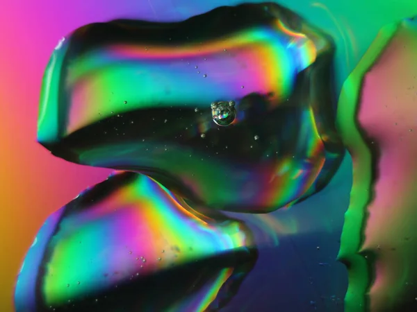 Cores Abstratas Rainbow Drops Reflexos Macro Fundo Borrão — Fotografia de Stock